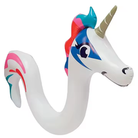 Toboggan aquatique licorne populaire pour enfants, flottant, en PVC écologique, 450 cm x 350 cm, alimenté par prise électrique