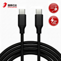 Câble de données USB-C vers USB-C tressé en nylon de haute qualité, charge rapide PD 30W, avec conducteur en cuivre pur pour ordinateur, iOS et écouteurs