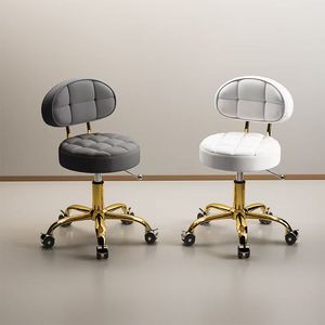 Rotating Lifting Round Stool with Pulley, <b>Backrest</b> Beauty Salon Work Chair, Large Multi-Purpose Stool for Hair Nail Salon & Home - Product Image 4