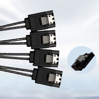 Harga Pabrik Grosir Berkualitas Tinggi 54cm Portable Mini Sas 38P SFF-8654 ke 180 Derajat 4x SATA 7Pin dengan Latch