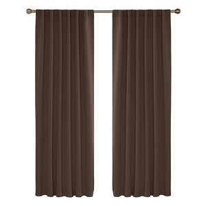 Rideaux occultants bruns <span class=keywords><strong>chocolat</strong></span>, panneaux à œillets isolants thermiques, pour chambre à coucher, prêt à poser - Product Image 1