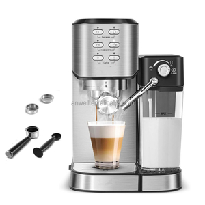 Machine à café expresso <span class=keywords><strong>semi</strong></span>-<span class=keywords><strong>automatique</strong></span> Anwell Cappuccino avec capsules, eau chaude, vapeur et mousseur à lait – Offre spéciale - Product Image 4