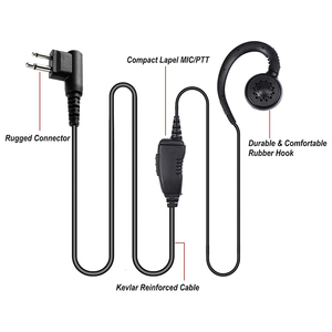 Hai cách phát thanh tai nghe 2 Pin Walkie Talkie Tai nghe tai nghe với PTT Mic tương thích với Motorola cp200d <span class=keywords><strong>cls1110</strong></span> gp308 - Product Image 2