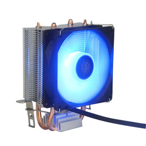 Enfriador de CPU Silencioso con 2 Tubos de Calor de Cobre y Aluminio, Conector de Pin con Rodamiento Fluido de 9 cm, Luces de Ventilador, para PC de Escritorio 775/1155 - Product Image 1