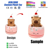 Peluche personnalisée Capybara mignon en forme de gâteau, jouet en peluche personnalisable, décorations d'anniversaire, vente en gros, OEM, coton PP, maille