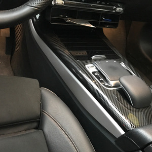 Moldura Lateral de Consola Central para Mercedes-Benz Clase A y Clase CLA, Textura de Fibra de Carbono Plateada, ABS, Modificación Interior - Product Image 1
