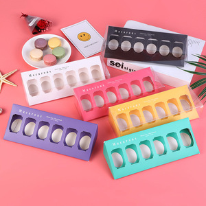 IMEE luxe français Macaron boîte emballage <span class=keywords><strong>Triangle</strong></span> 6 pièces Macaron boîte blanc gâteau pâtisserie papier noël boîte à bonbons affichage - Product Image 6