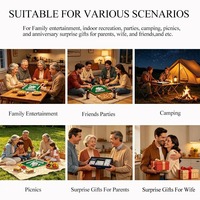 Ensemble de mahjong de luxe de style américain, 160 tuiles, 1,2 pouce, étui de voyage portable, 4 joueurs, soirée en famille