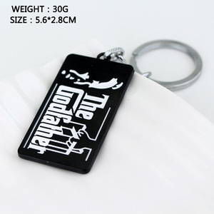 En stock, vente en gros, porte-clés rectangulaire en alliage avec logo The Godfather - Product Image 4