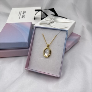 Collier intégré NFC avec mini balise, finition or 14 carats, technologie RFID, pierre de lune/quartz clair - Product Image 6