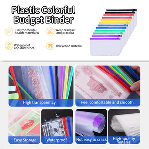 Pochettes de reliure en PVC A5 à 6 trous multicolores avec inserts de planificateur Pochette de billets de banque pour classeurs A5 à 6 anneaux - Product Image 2