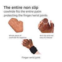 Guantes de Fitness de Cuero Duraderos, Transpirables y Ligeros Antideslizantes para Dominadas, Barra Horizontal y Levantamiento de Pesas