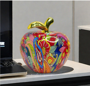 Fabbrica tutto poli resina <span class=keywords><strong>apple</strong></span> ornamenti prodotto fortunato decorazione per la casa ornamenti in rame piccola arte scultura colorata - Product Image 4