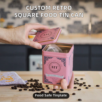 Boîte en fer blanc personnalisée de qualité alimentaire pour emballage, boîte métallique rétro pour boissons, café, thé, cadeaux, OEM ODM