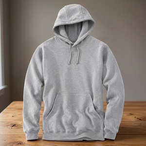 เสื้อฮู้ดดี้ผู้ชายทรงหลวม Heather Gray Spring Heavy Weight พิมพ์ลายนูน 3 มิติ ผ้าโพลีเอสเตอร์/คอตตอนผสม น้ำหนัก 300 กรัม ถักทอ พร้อมปักโลโก้ตามสั่ง - Product Image 3