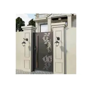 Laser Cut Custom Fabrication Aluminum Powder Coated Gate Designs Metal Sliding Garden Fence Gate