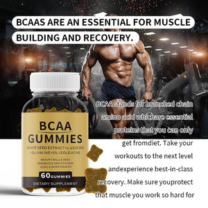 OEM preentrenamiento sin azúcar BCAA gomitas Etiqueta Privada <span class=keywords><strong>amino</strong></span>ácidos vegetariano no GMO sin gluten BCAA gomitas suplemento - Product Image 4