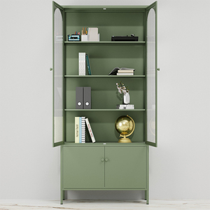 Armario de exhibición de metal personalizado <span class=keywords><strong>para</strong></span> dormitorio, sala de estar, almacenamiento <span class=keywords><strong>para</strong></span> el hogar <span class=keywords><strong>con</strong></span> puerta de cristal, estantes <span class=keywords><strong>para</strong></span> <span class=keywords><strong>libros</strong></span>, <span class=keywords><strong>muebles</strong></span> <span class=keywords><strong>para</strong></span> tiendas de <span class=keywords><strong>libros</strong></span> - Product Image 3