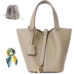 Sac cabas minimaliste pour femme, couleur unie, en microfibre, cuir synthétique, fermeture à fermoir, toutes saisons, usage quotidien - Product Image 4