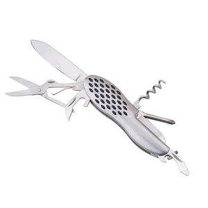 Couteau de poche multi-outils à lame en aluminium 11 en 1 avec gaine en cuir en forme d'arachide pour usage industriel - Product Image 3