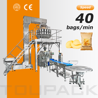 Ensacheuse VFFS haute vitesse 14 têtes avec balance, remplisseuse et machine à sachets pour chips, noix de cajou, aliments pour chiens