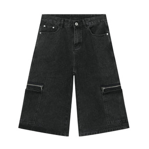 Pantalones Cargo de Mezclilla OEM 2026 <span class=keywords><strong>Estilo</strong></span> <span class=keywords><strong>Urbano</strong></span>, Negros Lavados, Holgados, Desgastados, con Bolsillos con Cremallera, Personalizados, Fabricados en China - Product Image 6