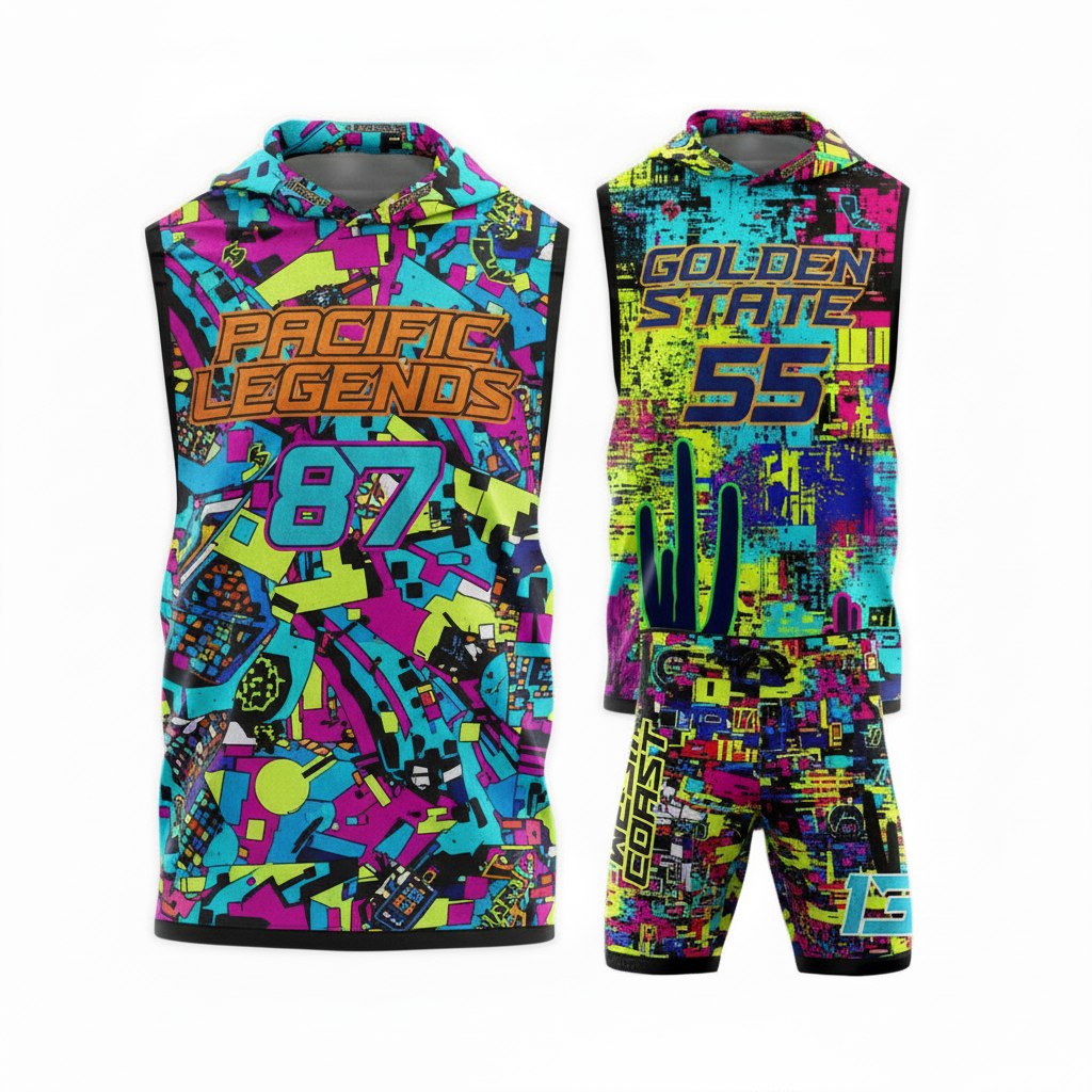 ice blue pink graffiti custom 7v7 flag football jersey