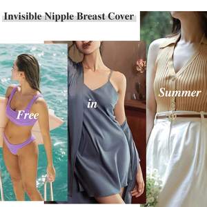 وسادات حلمات قابلة لإعادة الاستخدام مقاومة للماء وغير مرئية غطاء حلمات رقيق ذاتي اللصق مصنوع من السيليكون عالي الجودة - Product Image 3