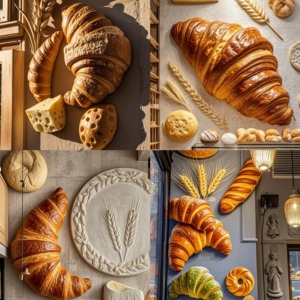 Statue <span class=keywords><strong>en</strong></span> résine surdimensionnée <span class=keywords><strong>en</strong></span> forme de croissant, peinte à la main, pour la décoration extérieure de devanture de <span class=keywords><strong>boulangerie</strong></span> française - Product Image 6