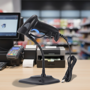 Lecteur de codes-barres et QR filaire compatible avec les caisses enregistreuses de supermarchés, laser 1D 2D pour inventaire - Product Image 1