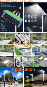 Hishine 250W LEDソーラー街路灯高発光センサーリモコンIP65 DC大型ビーム角都市道路用パークスプラザ - Product Image 3