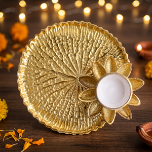 Assiette décorative en céramique en forme de feuille, faite à la main, motif végétal moderne, pour les fêtes - Product Image 6