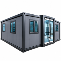 Maison conteneur préfabriquée de luxe, moderne, mobile, extensible, à double aile pliante, 3 chambres, 40FT 20FT