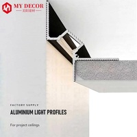 Profilé en aluminium extrudé moderne pour décoration de plafond, garniture à joint invisible avec canal LED