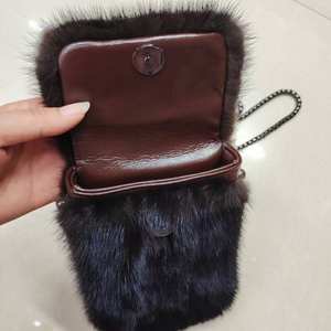 Borse in Vera Pelliccia di Visone Custodia per <span class=keywords><strong>Cellulare</strong></span> Mini Borsa a Tracolla Portafoglio Invernale da Spalla <span class=keywords><strong>Borsetta</strong></span> in Pelliccia di Visone Naturale - Product Image 6