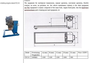 Support de réparation de moteur rotatif 2 tonnes, 360 degrés, transmission à double vitesse, support inclinable pour entretien de véhicules et réparation de camions 2000 kg - Product Image 2