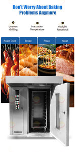 الكهربائية/الديزل/الغاز الروتاري فرن خبز 32 إلى 64 الصواني البسكويت الكوكيز خبز كعكة فرن دوار مع سعر المصنع - Product Image 4