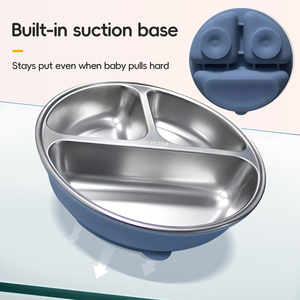 Juego de utensilios creativos para niños pequeños que incluye plato dividido, funda de silicona antideslizante, sin BPA, 9 opciones - Product Image 6