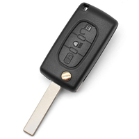 Carcasa de Llave Remota para Coche con 3 Botones, Entrada sin Llave, Cubierta de Llave de Vehículo, Carcasa de Llave con Cuchilla HU83 CE0536 y Soporte para Batería