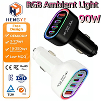 Autolader 4-in-1 aansteker sigarettenaansteker stijlvolle LED G auto 90W 4 poorten PD30W QC3.0 supersnel opladen fabrieks OEM ODM