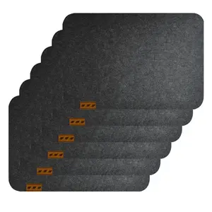 Light Grey Set of 6 Felt Placemats 13 in x 17,3 in | Table Mats for Table Decoration