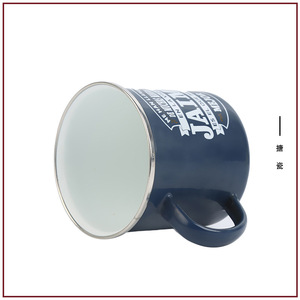 Jilong Enamel Mug 101-200ml Heat Resistant Navy Blue Camping Drink Cup Customization - Product Image 5