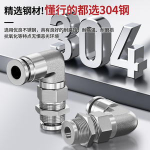 ข้อต่อสายลมสแตนเลส 304 แบบเร็ว ทนความร้อนสูง ทนแรงดันสูง ป้องกันการกัดกร่อน สำหรับเชื่อมต่อบอร์ด บอร์ดชั้นลอย - Product Image 2