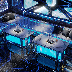 Thiết kế mới sang trọng hộp đêm Karaoke KTV quán rượu LED chiếu sáng bảng tùy chỉnh thép không gỉ thiêu kết đá sáng thanh đồ nội thất - Product Image 1