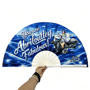 Éventail <span class=keywords><strong>en</strong></span> <span class=keywords><strong>bambou</strong></span> personnalisé BSBH, grand format, 13 pouces, drapeau national, pliable, pour mariage, rave, carnaval, fête - Product Image 1