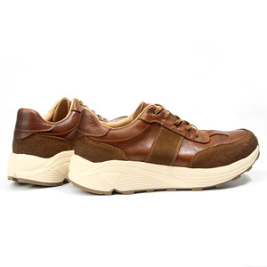 Chaussures décontractées pour hommes en cuir véritable style rétro, légères, à talon bas, avec blocs de couleur, pour la marche - Product Image 2