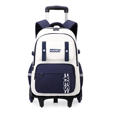 High Quality Teen Girls Rolling Backpack Trendy Wheeled Trolley School Bag for High School Students Stylish Travel Bookbag