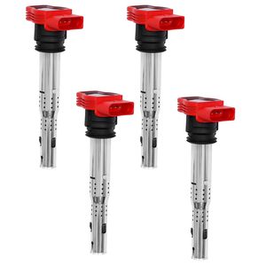 ชุดคอยล์จุดระเบิด A6 A4 4ชิ้น S4 R8 Q7รถออดี้ S5 TT Volkswagen Passat <span class=keywords><strong>Golf</strong></span> <span class=keywords><strong>GTI</strong></span> & 06E90511เพิ่มเติมสำหรับ Touareg Audi 06D905115J /k - Product Image 1