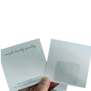 Eco Friendly Papel Kraft Branco Cartão Cartão Brinco Display Card Jóias Logotipo Personalizado com a parte traseira do suporte do saco de plástico