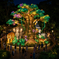 Spectacle de lumière commercial au zoo avec des expositions de lanternes sur le thème de la faune et des expériences interactives pour les visiteurs